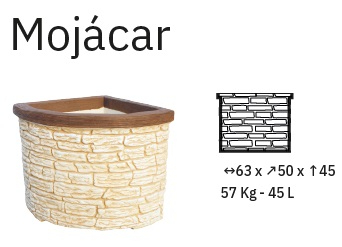 Maceta Rinconera Piedra Modelo MOJACAR/23 -  50x45