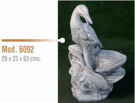 Figura/Estatua de Piedra Surtidor Agua  Pato Modelo 6092 - 29x23x63cm.