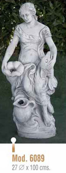Figura/Estatua de Piedra Surtidor Agua Modelo 6089 - 27 x 100h..
