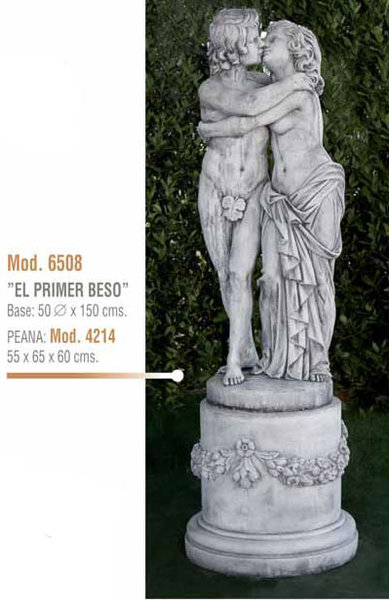 Figura/Estatua de Piedra EL PRIMER BESO Modelo 6508 y Peana 4214