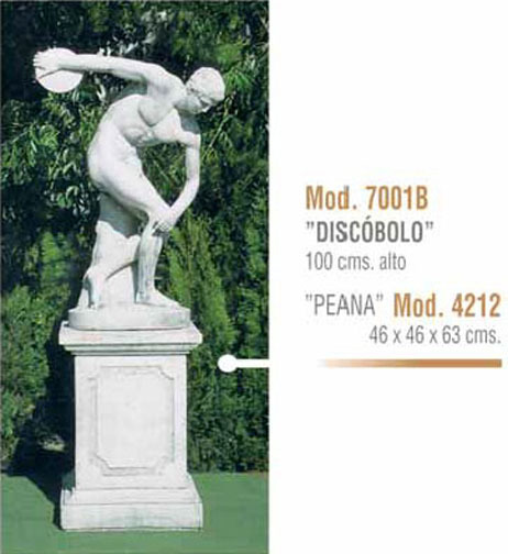 Figura/Estatua de Piedra DISCÓBOLO Modelo 7001B y PEANA 4212