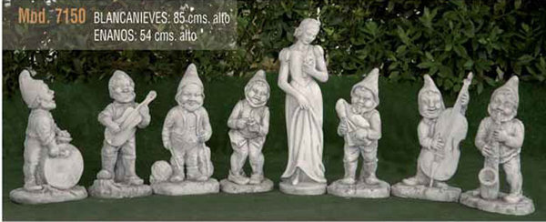 Figuras/Estatuas de Piedra BLANCA NIEVES Y LOS 7 ENANITOS Modelo 7150
