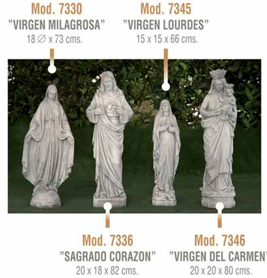 Figura/Estatua  de Piedra  VIRGEN DE LOURDES Modelo 7345- 15x15x66h.