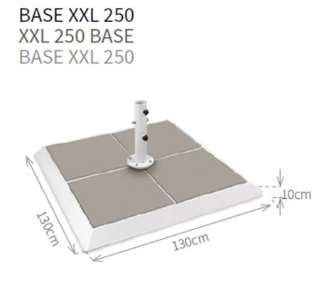 Pie / Base Parasol XXL 250 Kgrs. ESPECIAL para parasoles de 4,5x4,5 mtrs.