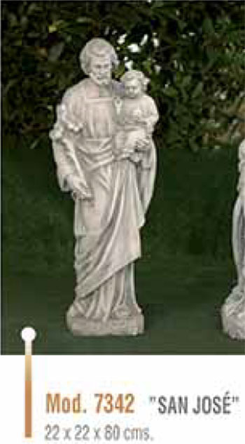 Figura/Estatua de Piedra SAN JOSÉ Modelo 7342 - 22x22x80h.