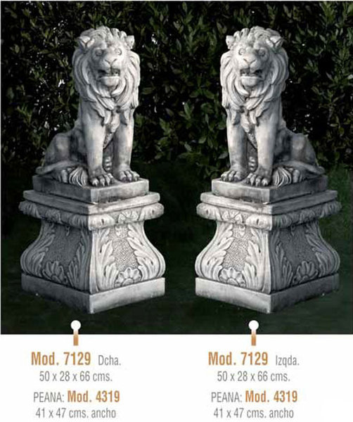 Figura/Estatua de Piedra LEÓN Modelo 7129 y PEANA  4319